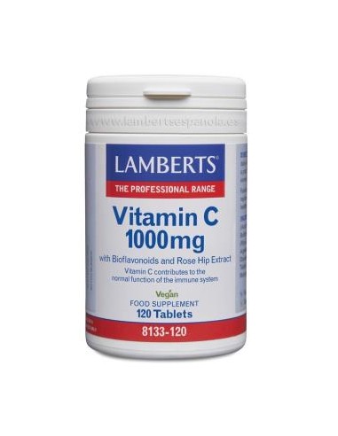 Vitamina C - Time 1000 mg  LAMBERTS, con Bioflavonoides 120 comp - Liberación sostenida